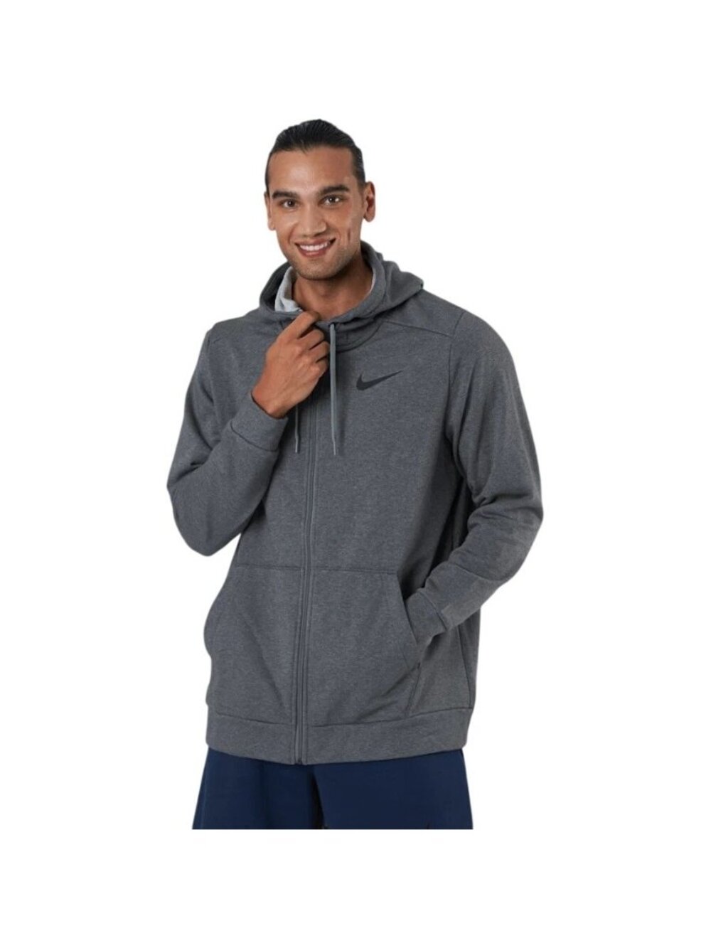 Nike Hoodie Jacket Mens Size Large Heather Gray Dri-Fit Full-Zip Was $65
